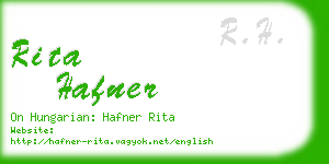 rita hafner business card